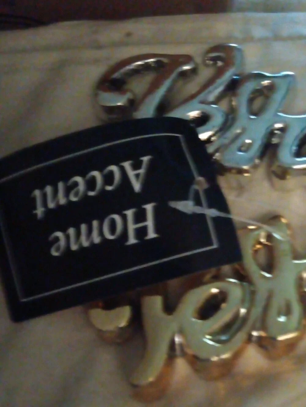 Decorative 'Vibes' Home Accent Set – Gold and Silver Script Accents